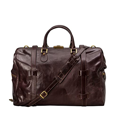 Maxwell Scott - Mens Luxury Leather Gladstone Duffle Bag