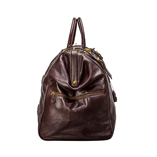 Maxwell Scott - Mens Luxury Leather Gladstone Duffle Bag