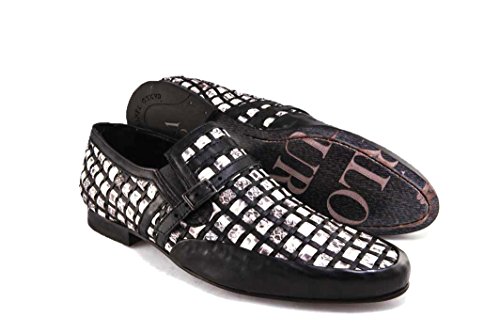 Carlo Ventura Luxury Leather Snake Skin Slip-Ons 41 Black/White