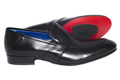 Italian Black Leather Slip on Shoes by Giovanni Conti