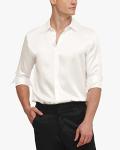 Luxury LilySilk 100% Mulberry Silk White Button-Down Shirt