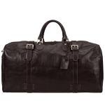 Italian Leather Extra Large Travel Duffle - FleroEL Black