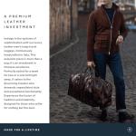 Italian Leather Extra Large Travel Duffle - FleroEL Black