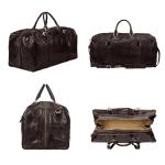 Italian Leather Extra Large Travel Duffle - FleroEL Black