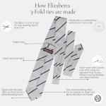 Elizabetta Luxury Italian Silk Geometric Blue XL Necktie