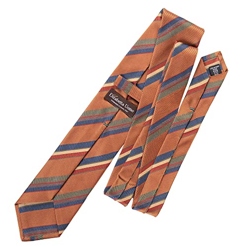 Italian Silk Tie - Handmade - Ginger Striped Luxury