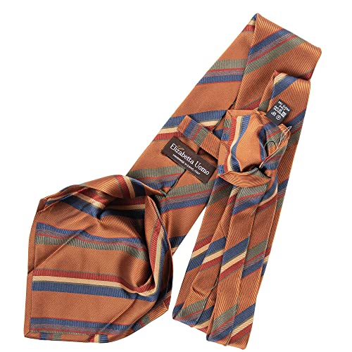 Italian Silk Tie - Handmade - Ginger Striped Luxury