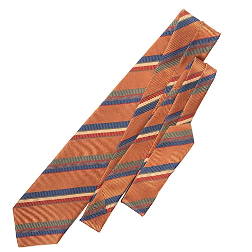 Italian Silk Tie - Handmade - Ginger Striped Luxury