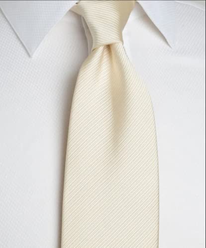 David Donahue Italian Silk Champagne White Neck Tie