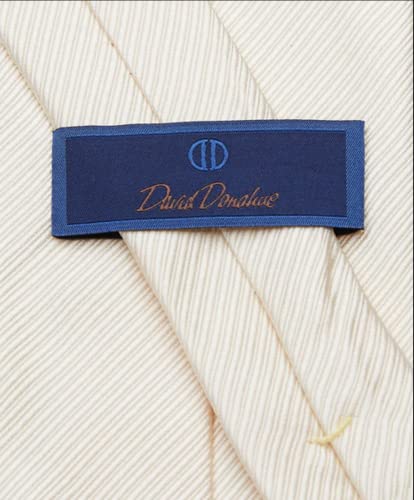 David Donahue Italian Silk Champagne White Neck Tie