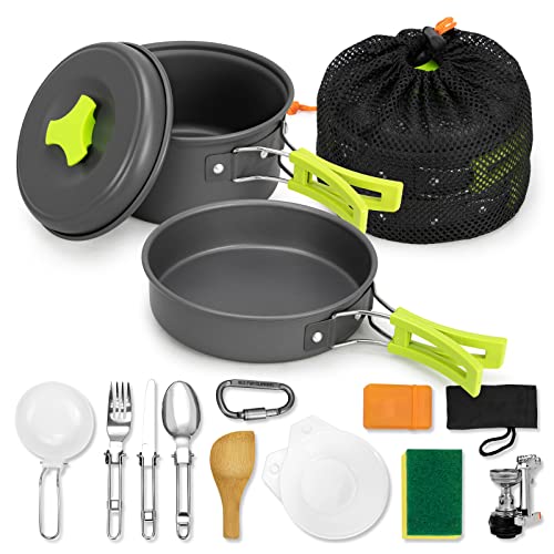 15 Piece Lightweight Non-Stick Camping Cookware Set