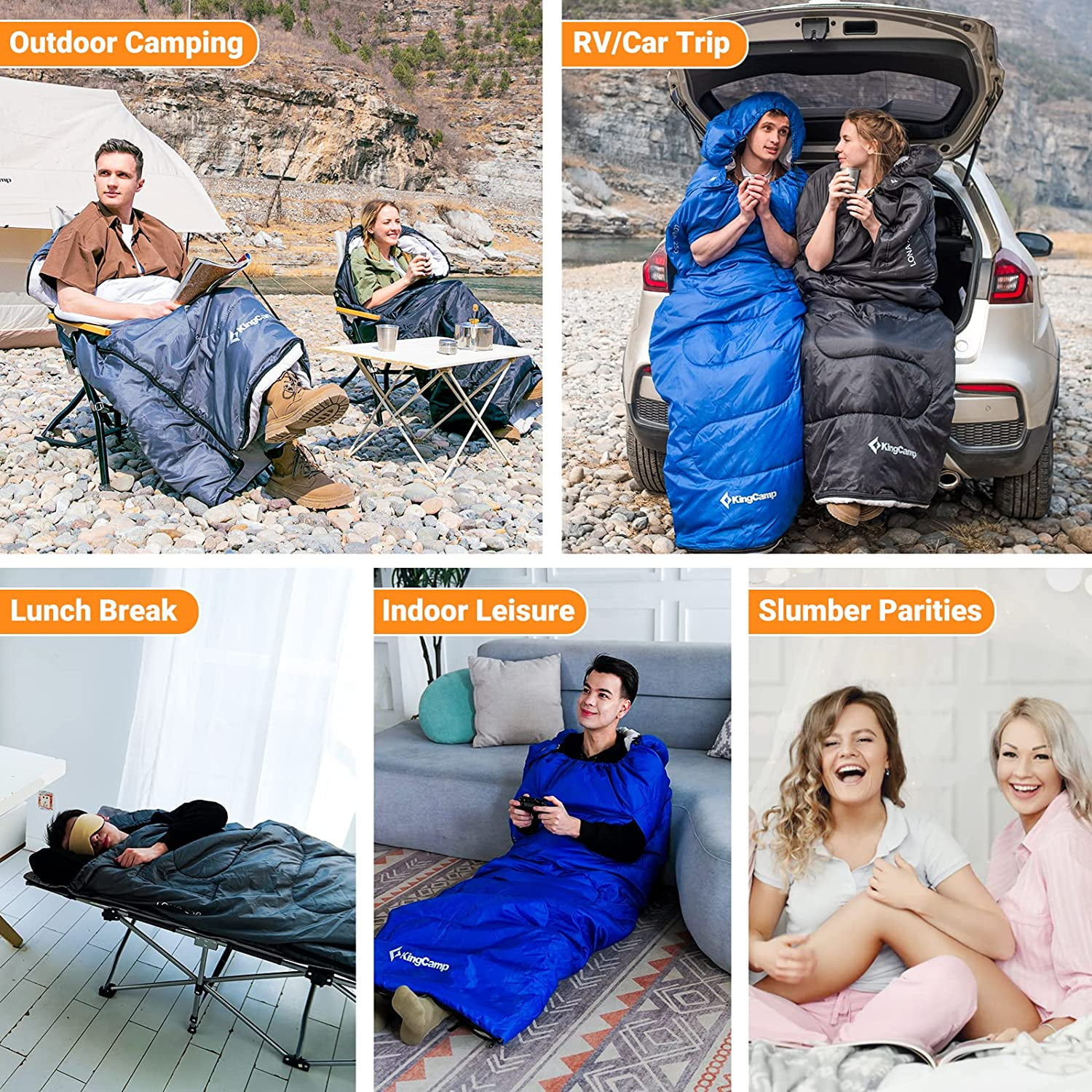 KingCamp Waterproof Lightweight 3 Season Camping Sleeping Bag Adult