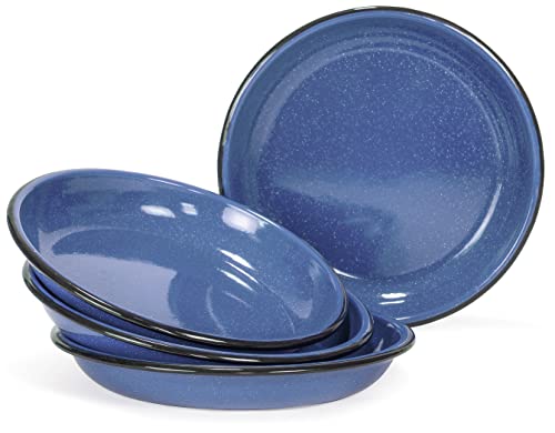 Red Co. 4-Piece Enamel Metal Camping Plates, 10