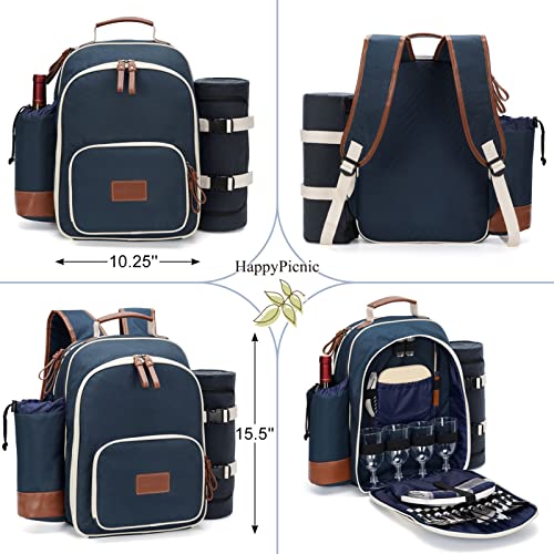 Insulated Picnic Backpack for 4 with Stainless Cutlery