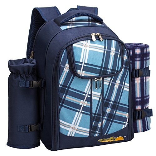 Apollo Walker Picnic Backpack for 2 with Cooler, Blanket, Plates