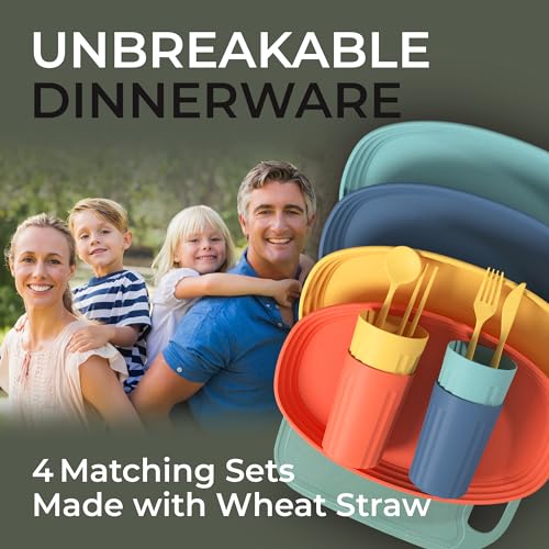 Stylish 4-Person Picnic Backpack Set with Cooler Bag