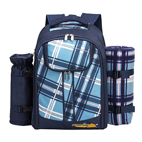 Apollo Walker Picnic Backpack for 2 with Cooler, Blanket, Plates
