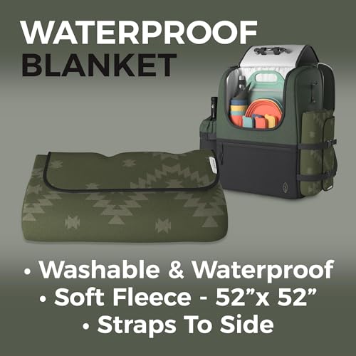 Stylish 4-Person Picnic Backpack Set with Cooler Bag