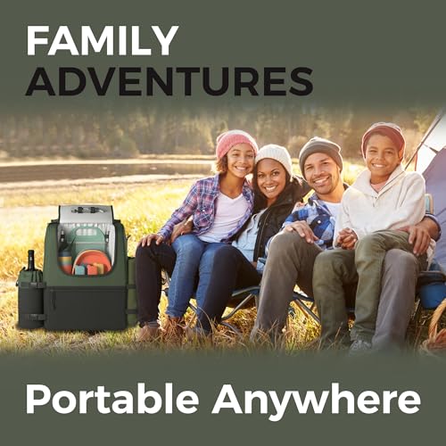 Stylish 4-Person Picnic Backpack Set with Cooler Bag