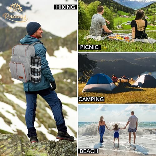 Camping Picnic Backpack for 2 with Insulated Cooler