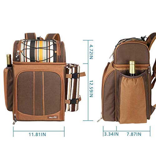 Hap Tim Picnic Backpack for 2 with Cooler Compartment
