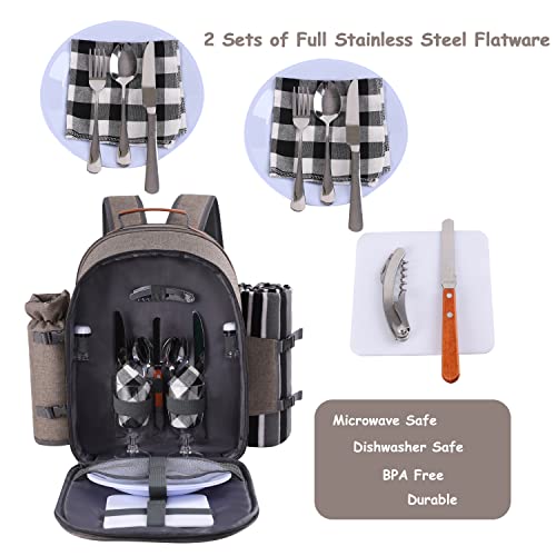 Apollo Walker Picnic Backpack Set for 2 in Beige