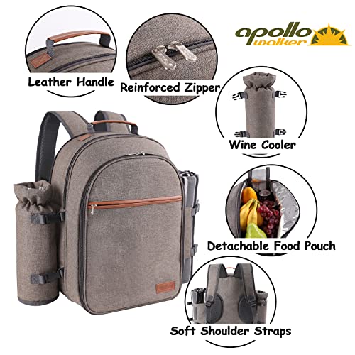 Apollo Walker Picnic Backpack Set for 2 in Beige