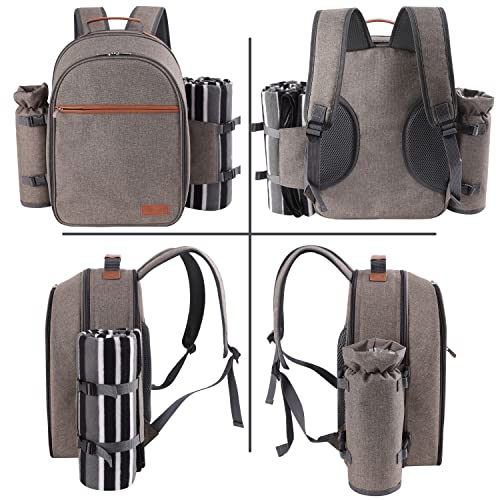 Apollo Walker Picnic Backpack Set for 2 in Beige