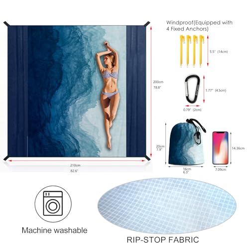 BeeGreen Waterproof Beach Blanket for Camping and Hiking