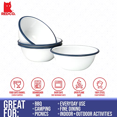 Red Co. Enamelware Metal Cereal Bowl Set