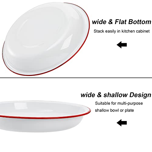 Lawei Set of 4 Enamel Dinner Plates & Bowls