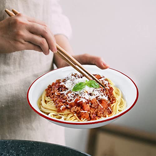 Lawei Set of 4 Enamel Dinner Plates & Bowls