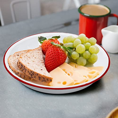 Lawei Set of 4 Enamel Dinner Plates & Bowls