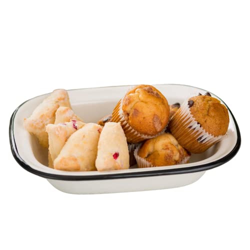 Enamelware Rectangular Serving Bake Pan, Classic Vintage Style