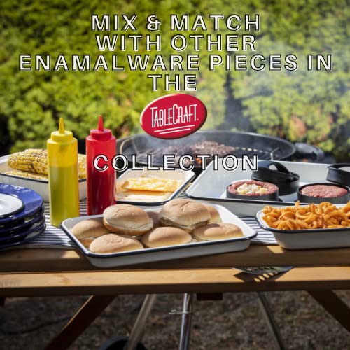 Enamelware Rectangular Serving Bake Pan, Classic Vintage Style