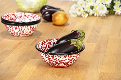 Red Co. 4-Piece Enamelware Cereal Bowl Set