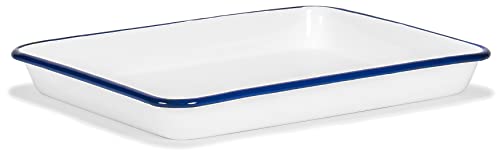 Red Co. Classic Enamelware Metal 2 Quart Serving Tray