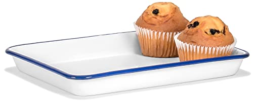 Red Co. Classic Enamelware Metal 2 Quart Serving Tray