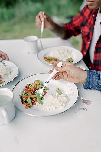 Stansport Deluxe Enamel Tableware Set - White