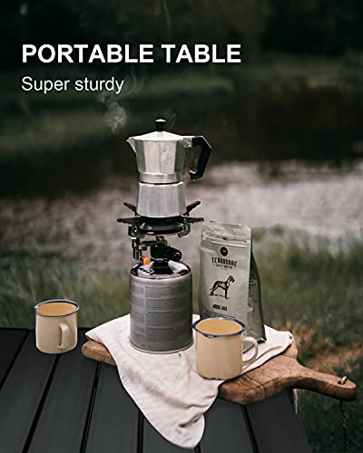 MSSOHKAN Portable Aluminum Camping Side Table Carry Bag