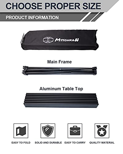 MSSOHKAN Portable Aluminum Camping Side Table Carry Bag