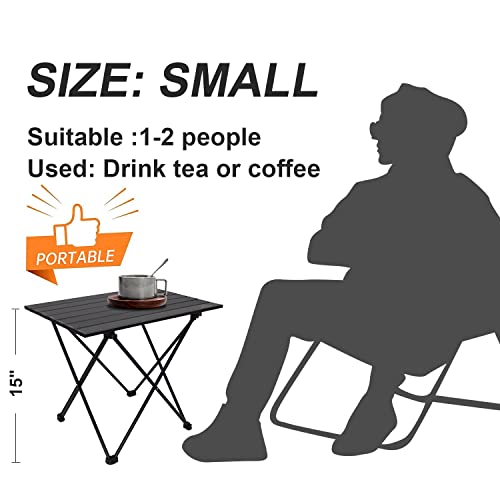 MSSOHKAN Portable Aluminum Camping Side Table Carry Bag