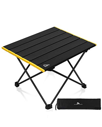 iClimb Ultralight Compact Camping Aluminum Folding Table (Black)