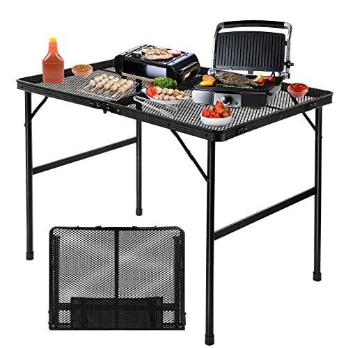 Folding Mesh Camping Table: Lightweight, Portable, Height Adjustable