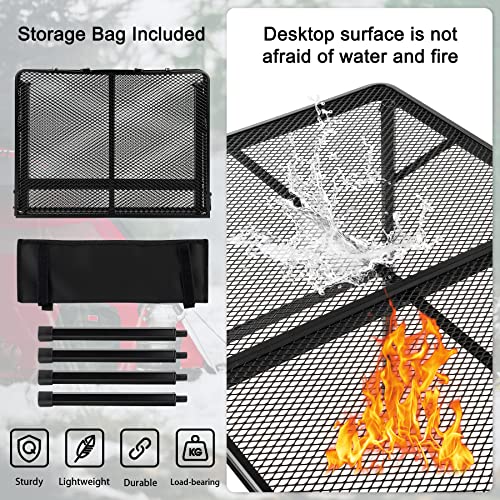 Folding Mesh Camping Table: Lightweight, Portable, Height Adjustable