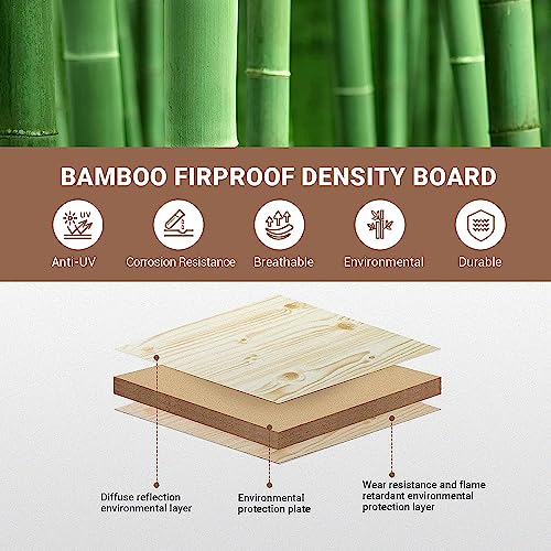 KingCamp Bamboo Folding Table with Adjustable Height & Aluminum Legs
