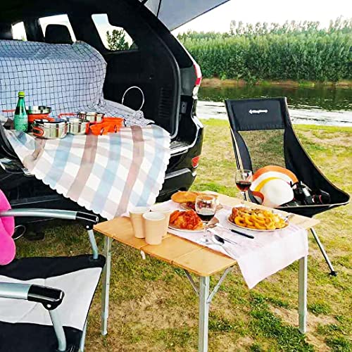 KingCamp Bamboo Folding Table with Adjustable Height & Aluminum Legs