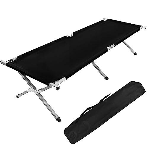 YSSOA Folding Camping Cot + Storage Bag (Black)