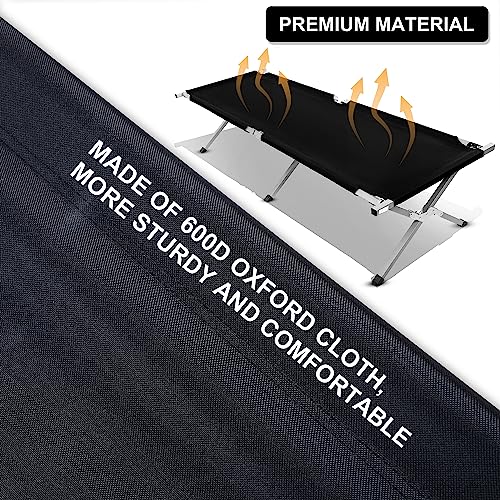YSSOA Folding Camping Cot + Storage Bag (Black)