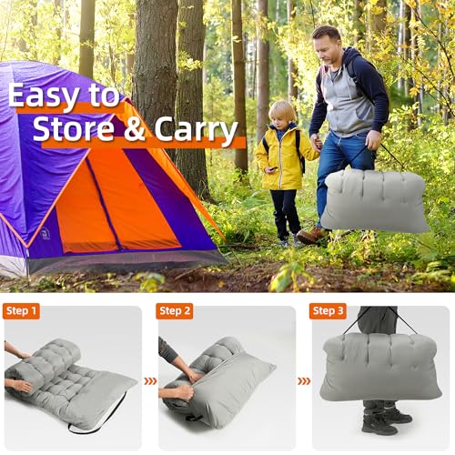 Portable Camping Cot with Thick Mattress, Heavy Duty